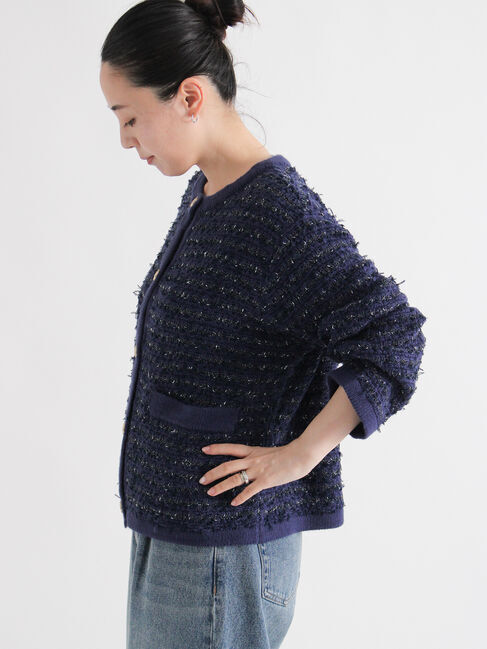 sm2rhythm「ツイード風ニットカーディガン」|カーディガン|