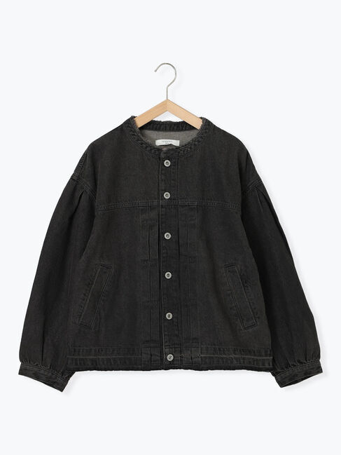 Samansa Mos2 blue「【ECO DENIM 】 ノーカラーブルゾン」|ブルゾン・スタジャン|