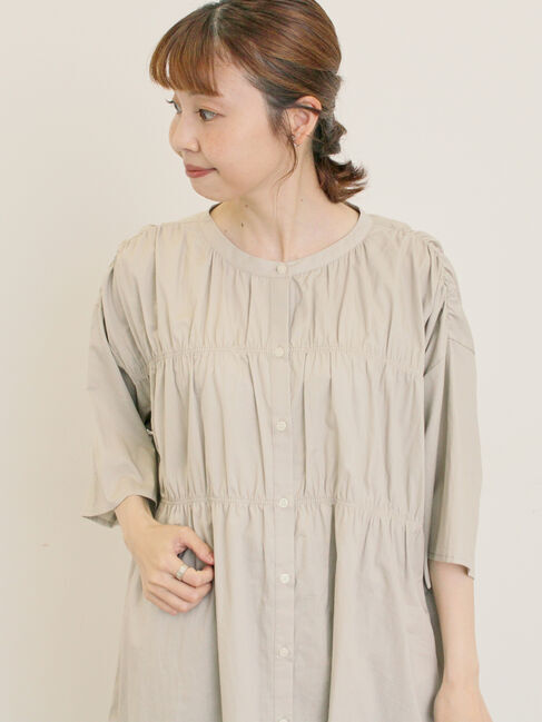 Samansa Mos2「シャーリングチュニック」|シャツ・ブラウス|