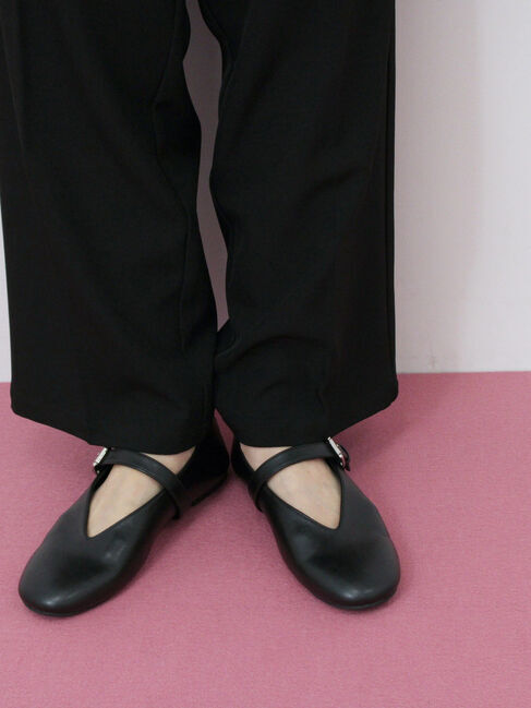 Samansa Mos2 blue「Vカットメリージェーン」|ビジネス・ドレスシューズ|