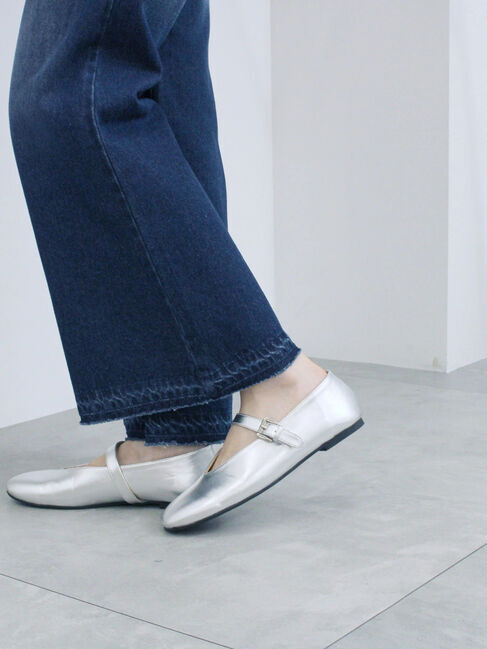 Samansa Mos2 blue「Vカットメリージェーン」|ビジネス・ドレスシューズ|