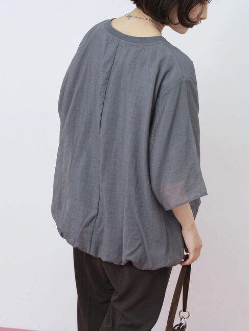 Samansa Mos2 blue「裾バルーンTシャツ」|Tシャツ・カットソー|