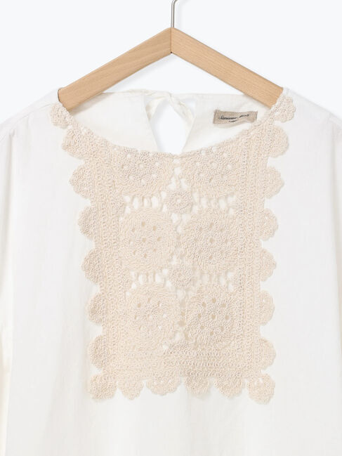 Samansa Mos2「【WEB限定】胸元レース貼りチュニック」|シャツ・ブラウス|