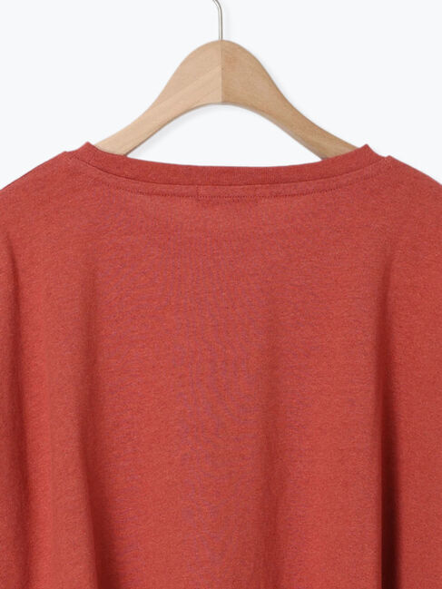 Samansa Mos2「[接触冷感]袖フリルロゴ刺繍Tシャツ」|Tシャツ・カットソー|