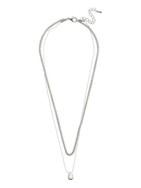 Samansa Mos2 blue「ドロップメタル2連ネックレス」|その他|