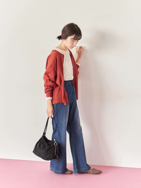 Samansa Mos2 blue「マルチスタイル前後2wayクルーネックカーディガン」|カーディガン|