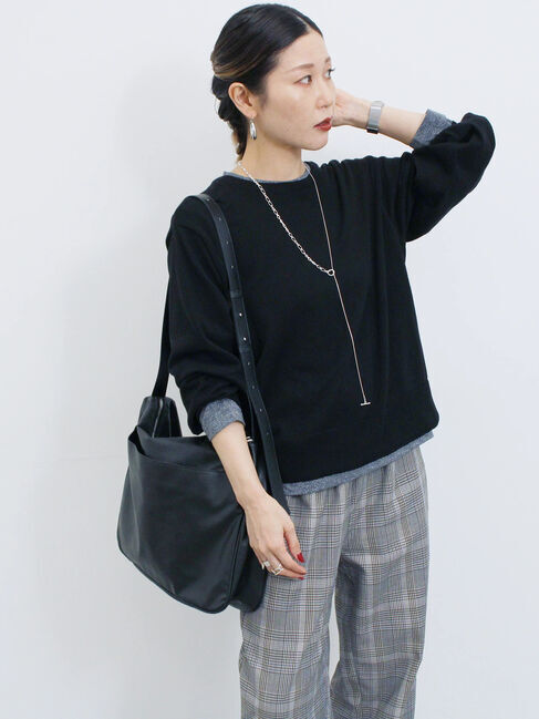 Samansa Mos2 blue「マルチスタイル前後2wayクルーネックカーディガン」|カーディガン|