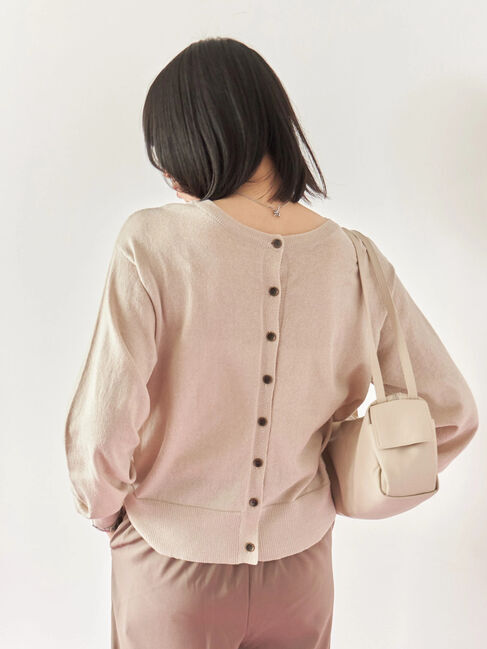 Samansa Mos2 blue「マルチスタイル前後2wayクルーネックカーディガン」|カーディガン|