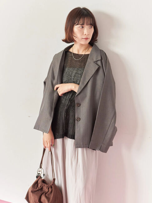 Samansa Mos2 blue「テーラードシャツジャケット」|シャツ・ブラウス|