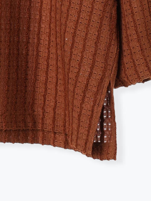 Samansa Mos2 blue「ジャカードボリュームスリーブプルオーバー」|Tシャツ・カットソー|