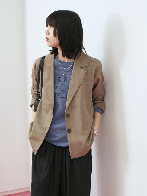 Samansa Mos2 blue「アソートプリントロンT」|Tシャツ・カットソー|