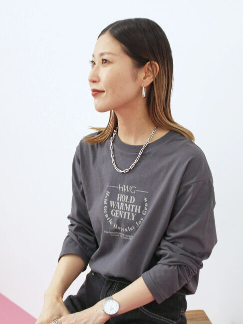 Samansa Mos2 blue「アソートプリントロンT」|Tシャツ・カットソー|