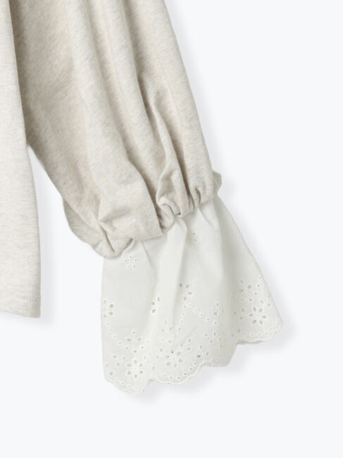 Samansa Mos2「【Disney】ミッキーマウス/袖口レースロンT」|Tシャツ・カットソー|