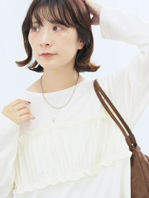 Samansa Mos2 blue「ビスチェドッキングカットソー」|Tシャツ・カットソー|