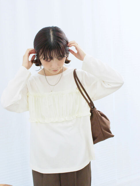 Samansa Mos2 blue「ビスチェドッキングカットソー」|Tシャツ・カットソー|