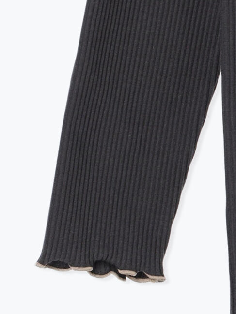 Samansa Mos2「配色メローカットリブフリルスタンドネックインナー」|Tシャツ・カットソー|