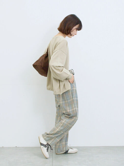 Samansa Mos2 blue「裾ドロストニットカーディガン」|カーディガン|