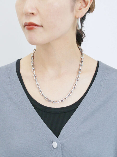 Samansa Mos2 blue「裾ドロストニットカーディガン」|カーディガン|