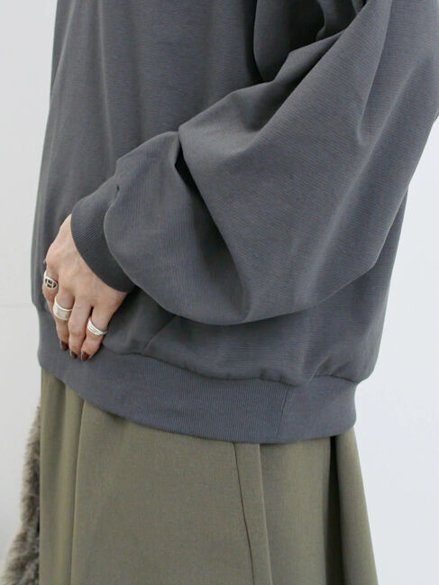 Samansa Mos2 blue「ポンチ袖タックプルオーバー」|Tシャツ・カットソー|