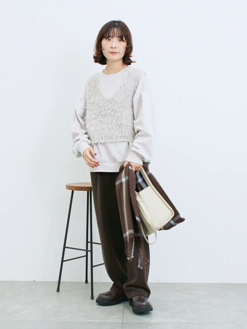 Samansa Mos2 blue「カットコールストレートパンツ」|その他|