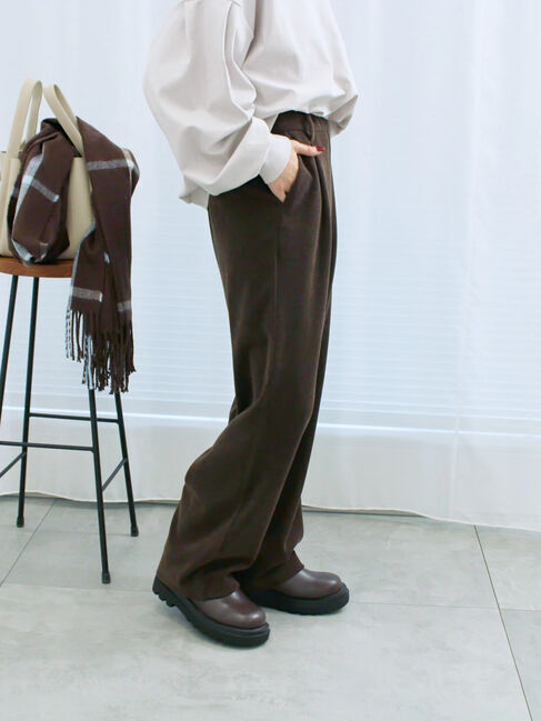 Samansa Mos2 blue「カットコールストレートパンツ」|その他|