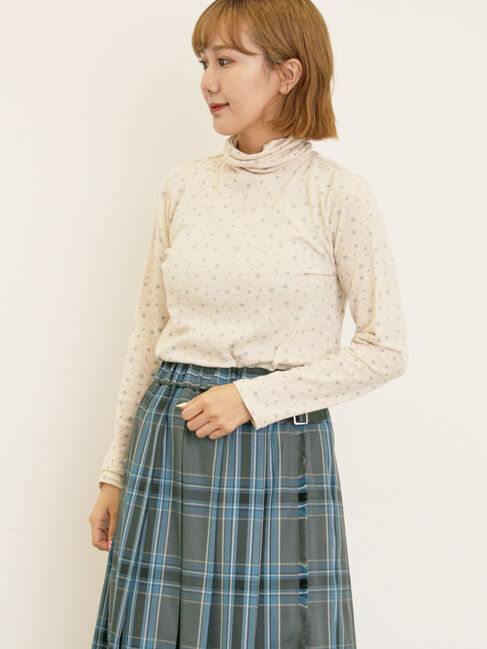 Samansa Mos2「【吸湿発熱】ベア天雪柄タートルネックインナー」|Tシャツ・カットソー|