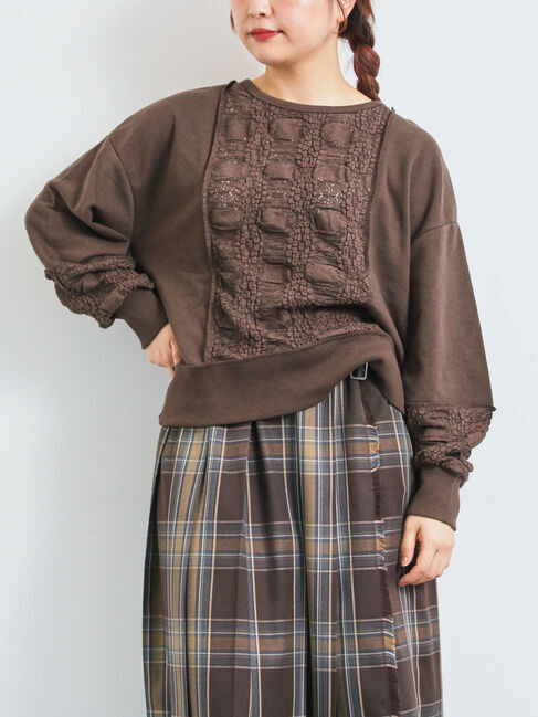 SM2「レース切替裏毛プルオーバー」|Tシャツ・カットソー|