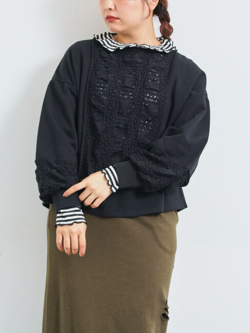 SM2「レース切替裏毛プルオーバー」|Tシャツ・カットソー|