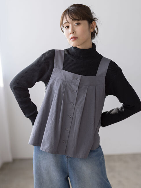 Samansa Mos2「【ゆべし&times;Samansa Mos2】前後2WAYビスチェ」|ダウンベスト・ベスト|グレー