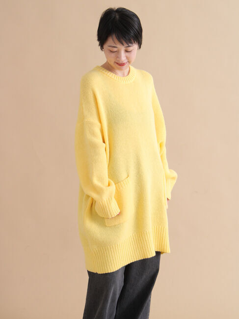 sm2rhythm「モヘヤライクニットチュニックワンピース」|ワンピース|イエロー