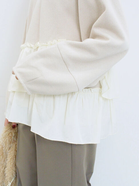 Samansa Mos2 blue「ペプラムドッキングプルオーバー」|Tシャツ・カットソー|