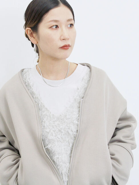 Samansa Mos2 blue「【マシンウォッシャブル】マルチスタイルボンディングブルゾン」|ブルゾン・スタジャン|