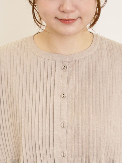 Samansa Mos2「【S/Mサイズ】綿麻/デニムピンタックワンピース」|ワンピース|