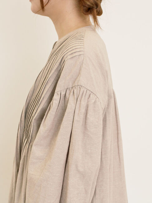 Samansa Mos2「【S/Mサイズ】綿麻/デニムピンタックワンピース」|ワンピース|