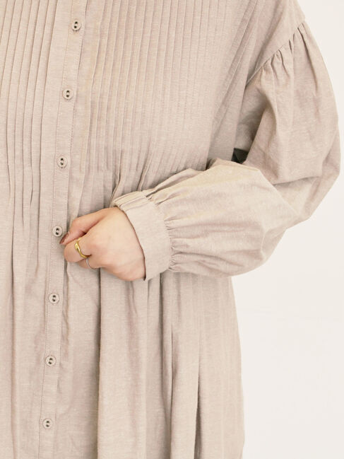 Samansa Mos2「【S/Mサイズ】綿麻/デニムピンタックワンピース」|ワンピース|