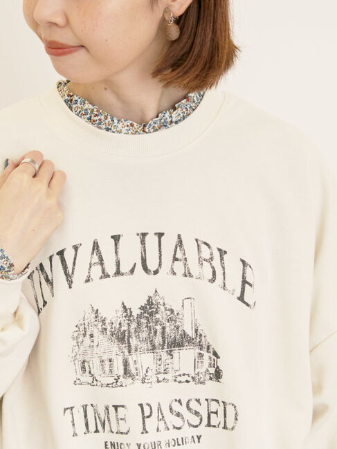 Samansa Mos2「プリントゆるスウェット」|Tシャツ・カットソー|