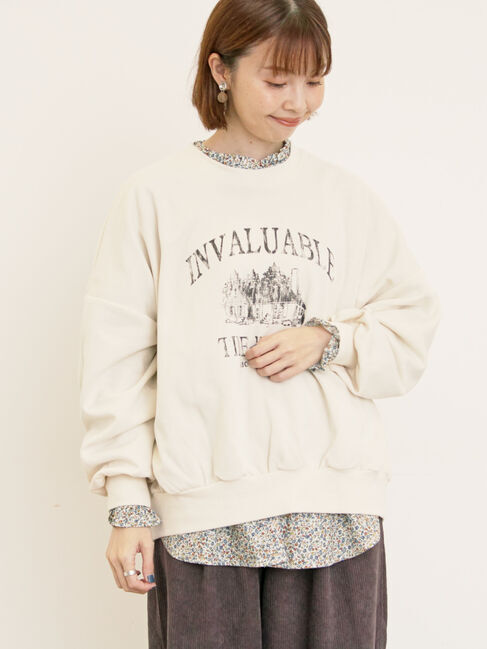 Samansa Mos2「プリントゆるスウェット」|Tシャツ・カットソー|