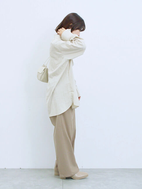 Samansa Mos2 blue「◎マットサテンタックシャツ」|シャツ・ブラウス|