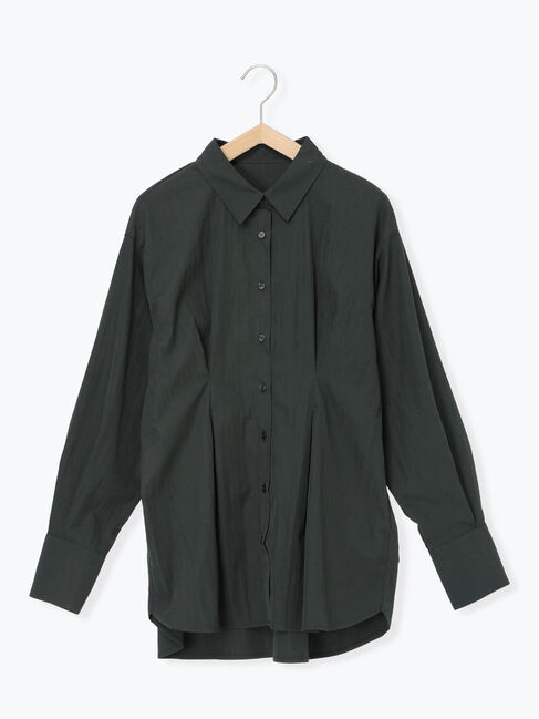 Samansa Mos2 blue「◎マットサテンタックシャツ」|シャツ・ブラウス|