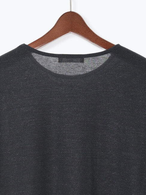 Samansa Mos2 blue「ラメリブプルオーバー」|Tシャツ・カットソー|