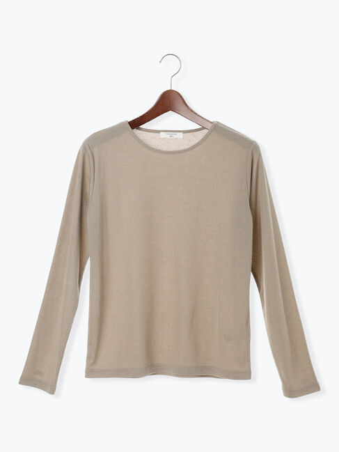 Samansa Mos2 blue「ラメリブプルオーバー」|Tシャツ・カットソー|