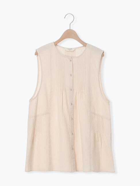 Samansa Mos2「【Cross&times;Linen】ピンタックベスト」|ダウンベスト・ベスト|