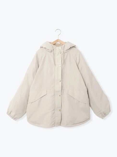 Samansa Mos2 blue「リバーシブルボアマウンテンパーカー」|ブルゾン・スタジャン|