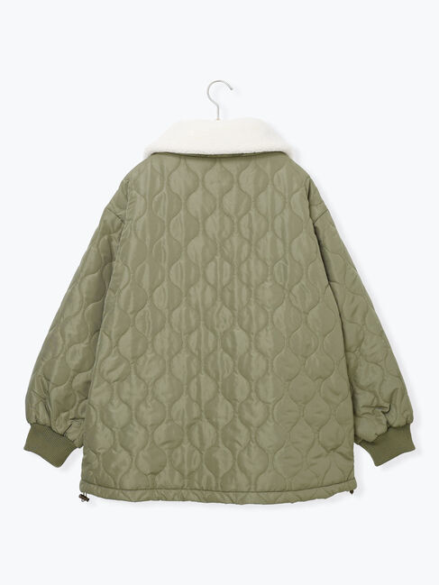 Samansa Mos2 blue「衿ボアキルトジャケット」|その他|