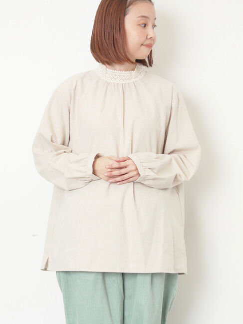 Samansa Mos2「【保温加工】襟レースブラウス」|シャツ・ブラウス|