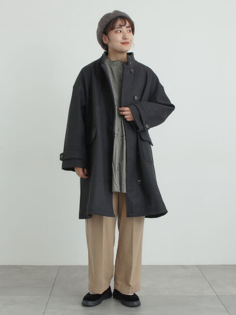 Samansa Mos2「ウールライクスタンドネックコート」|その他|