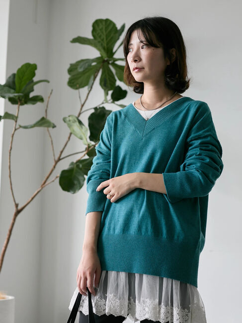 Samansa Mos2 blue「ペプラムプルオーバー」|Tシャツ・カットソー|