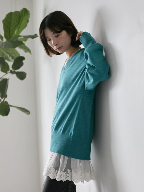 Samansa Mos2 blue「ペプラムプルオーバー」|Tシャツ・カットソー|