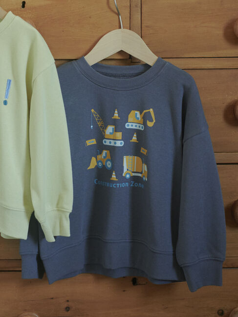 Samansa Mos2 Lagom「はたらく車プリントトレーナー」|Tシャツ・カットソー|チャコールグレー