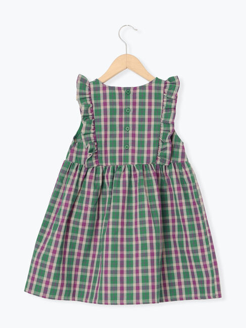 Samansa Mos2 Lagom「ヨークフリルチェックジャンバースカート」|ワンピース|